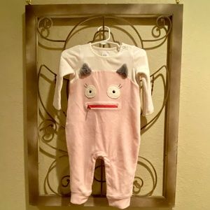 Baby Gap Little Monster one piece with snap closure. Soft fleece. Size 6-12mos.
